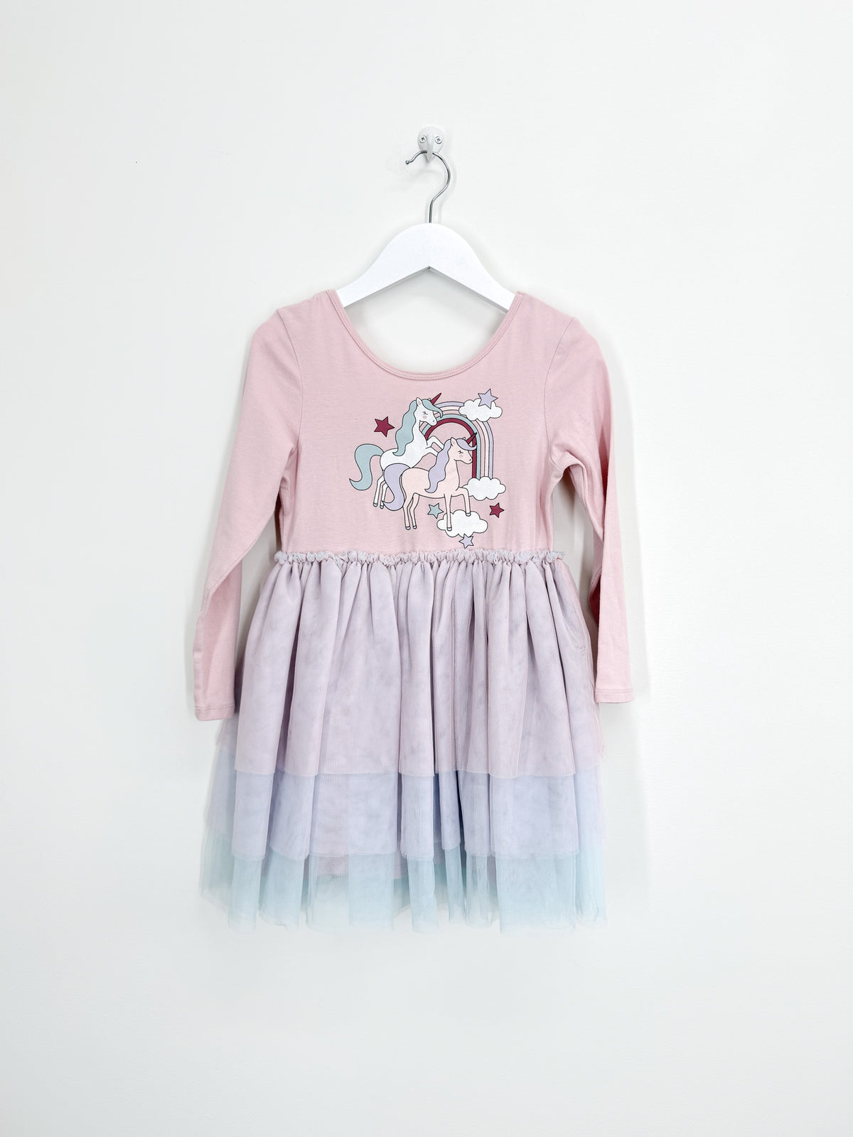 Mac & Ellie long sleeve unicorn pastel tutu dresss (6y)