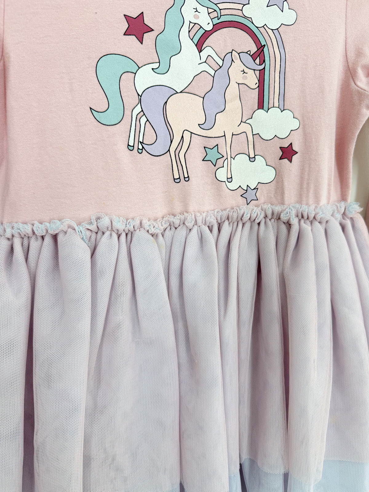 Mac & Ellie long sleeve unicorn pastel tutu dresss (6y)