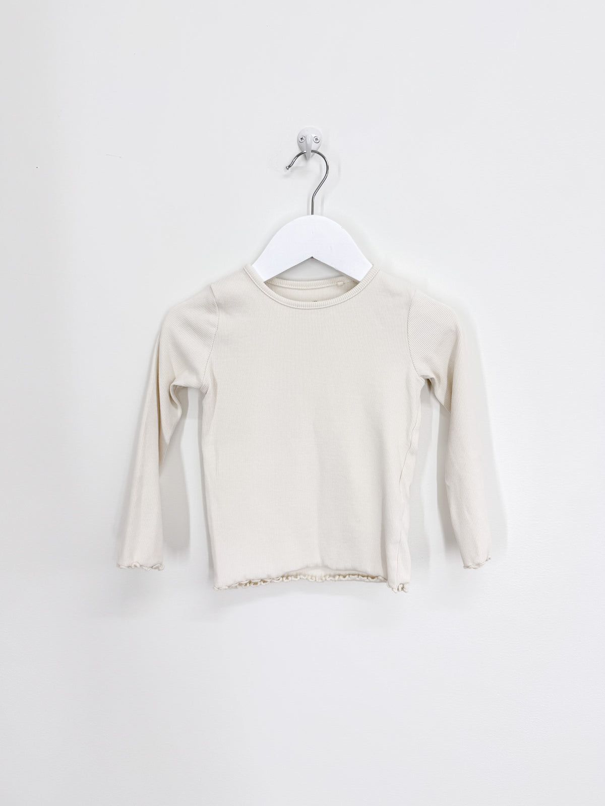 Next long sleeve rib tee - cream (2-3y)