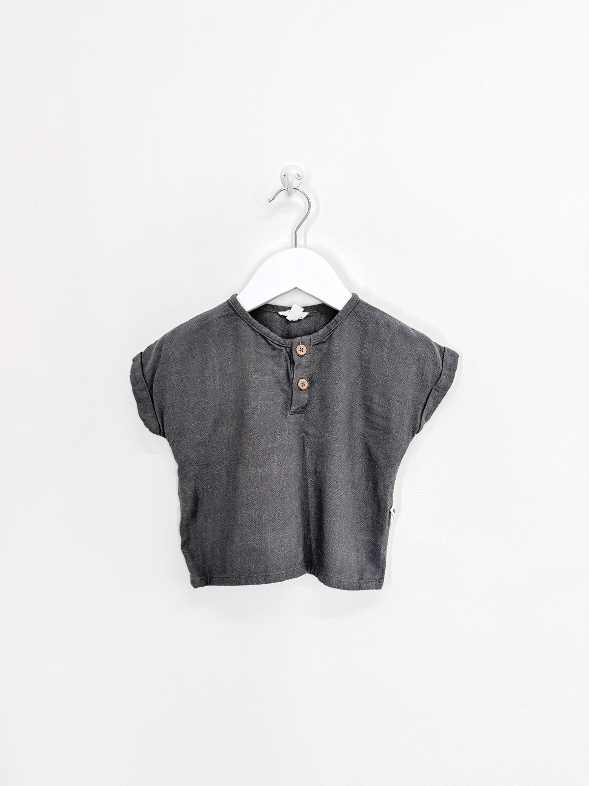 The Vintage Plume linen blend henley top (6-12m)