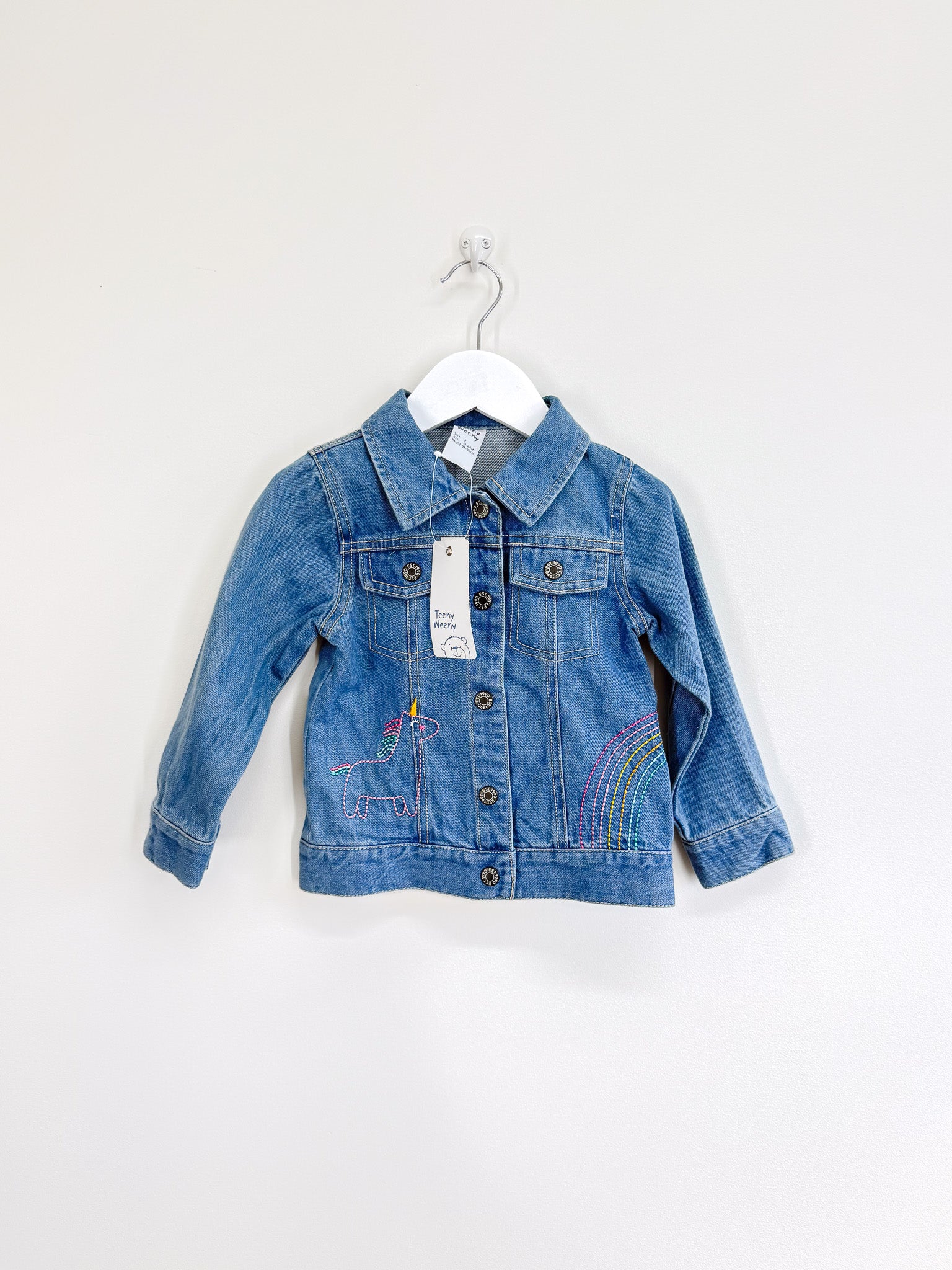 BNWT Teeny Weeny unicorn denim jacket (18-24m)