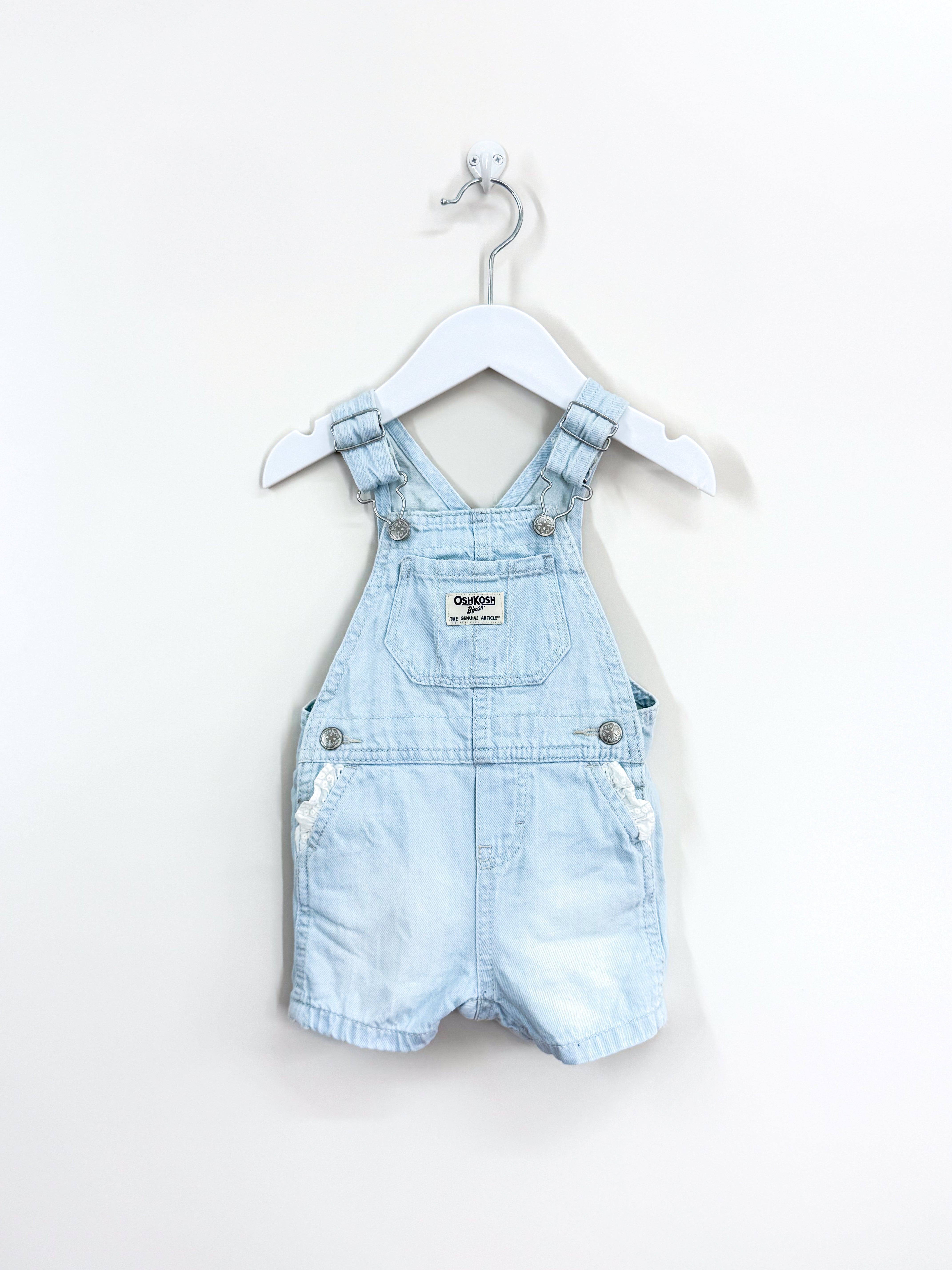 OshKosh denim lace overalls (0-3m)