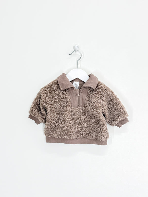 Cotton On Kids sherpa quarter zip pullover (0-3m)