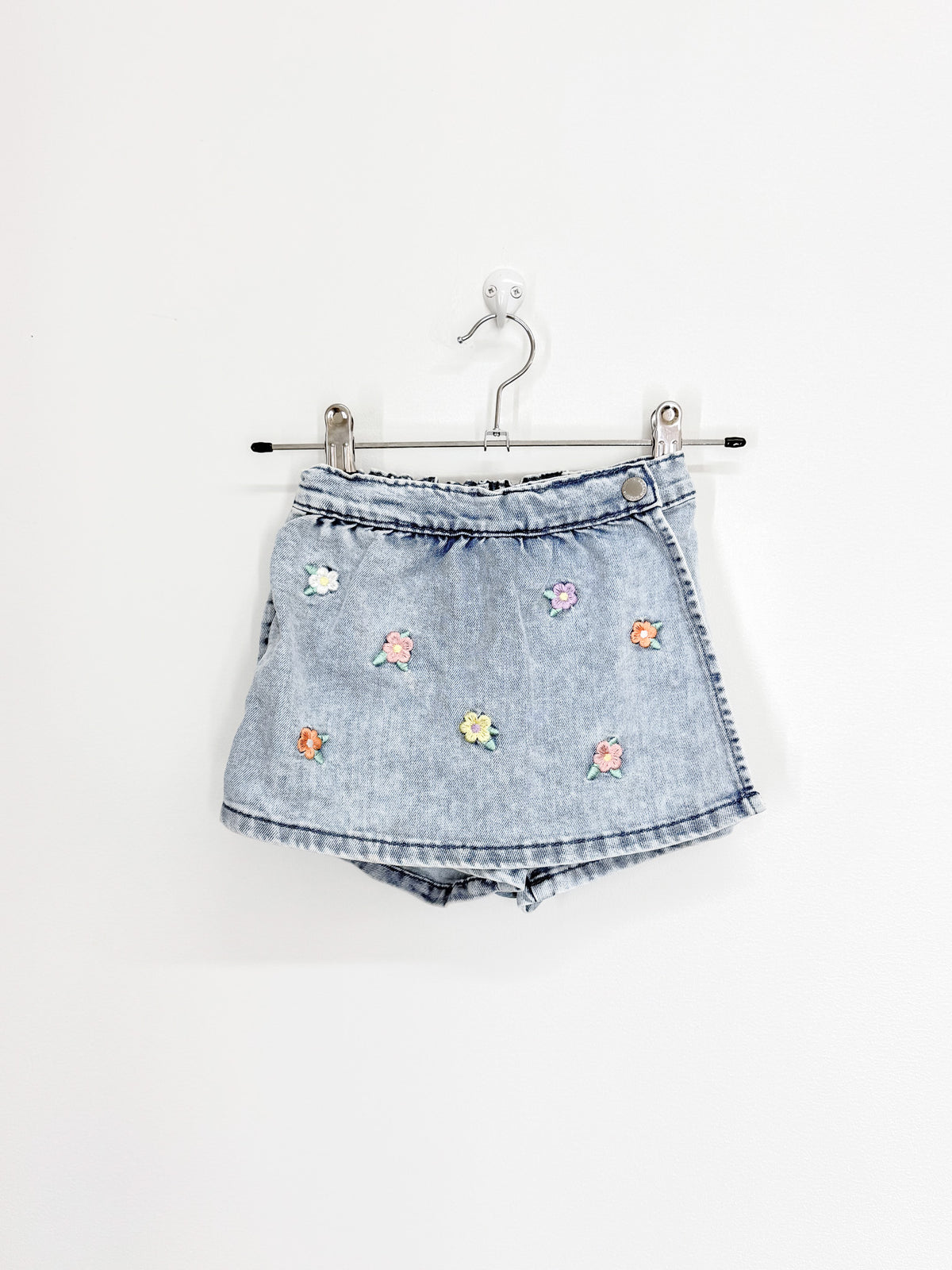 H&M embroidered denim skort (18-24m)