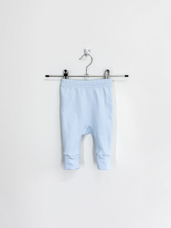 Little Bundle baby blue waffle leggings (newborn)