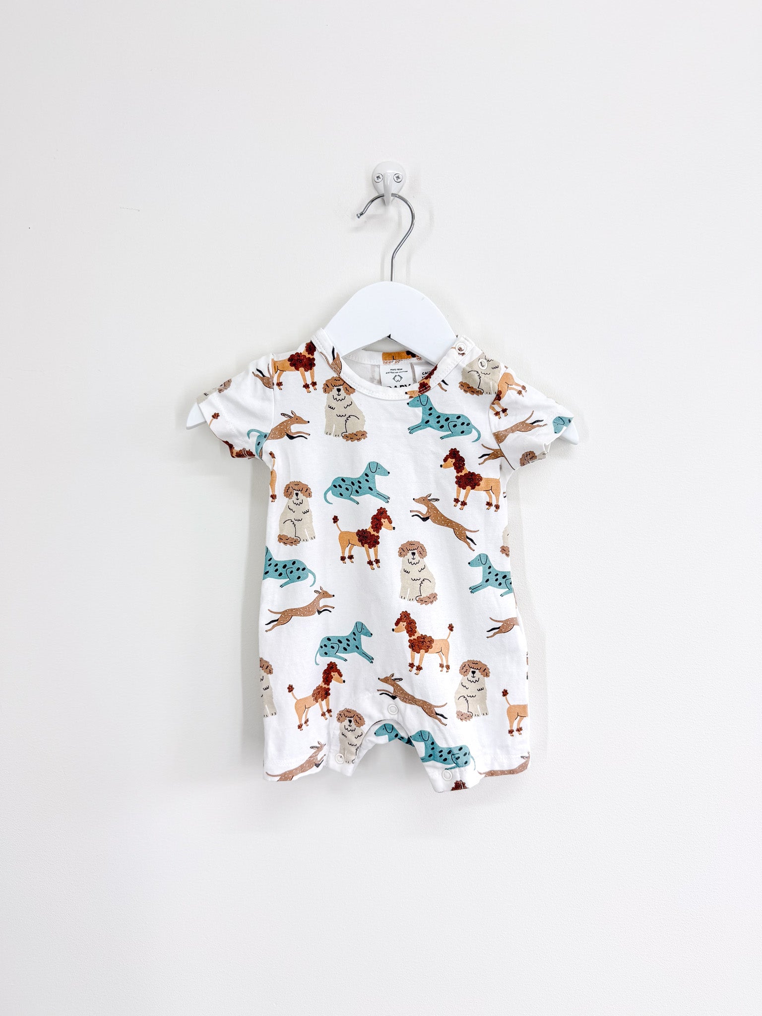 Cotton On Kids dogs shortie romper (0-3m)