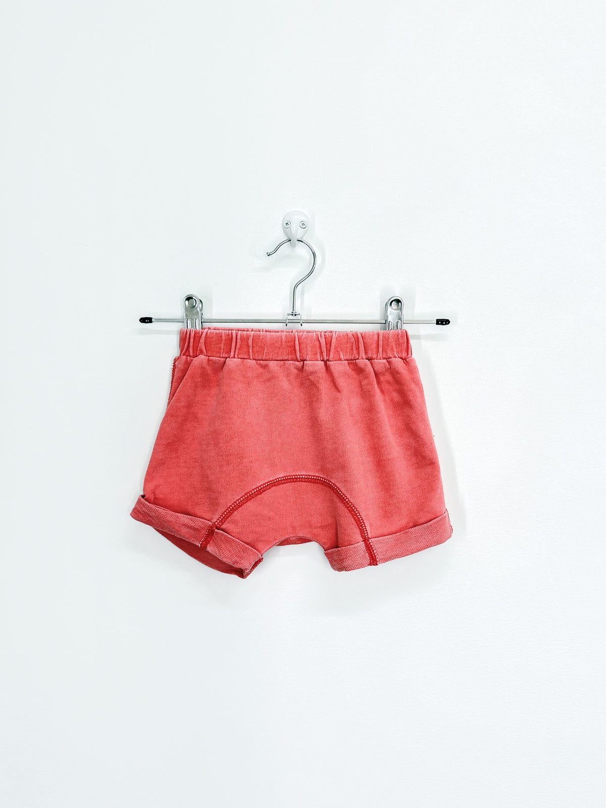 Cotton On Kids soft cotton red wash shorts (6-12m)