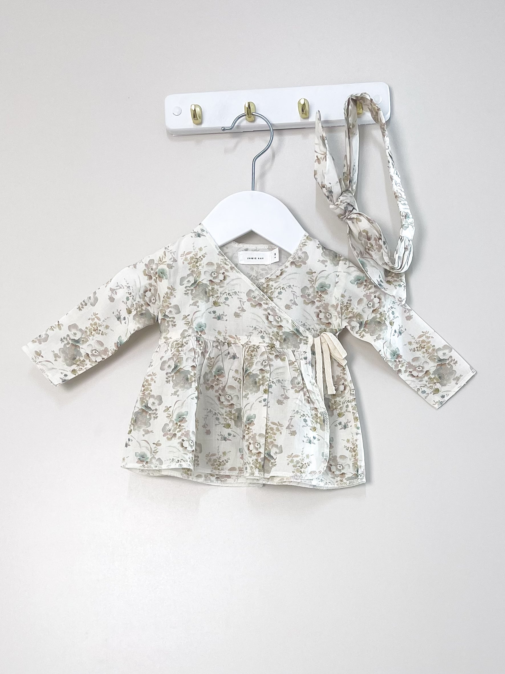 Jamie Kay organic wrap top & headband set (0-3m)