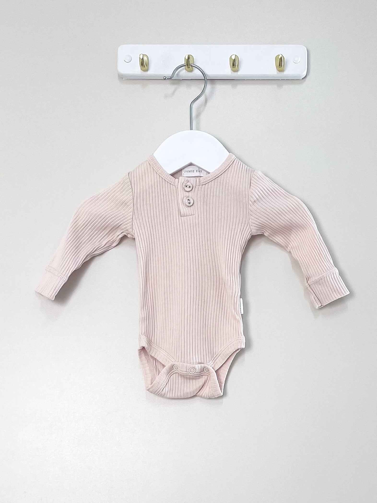 Jamie Kay organic ribbed bodysuit - morgan pink (newborn)