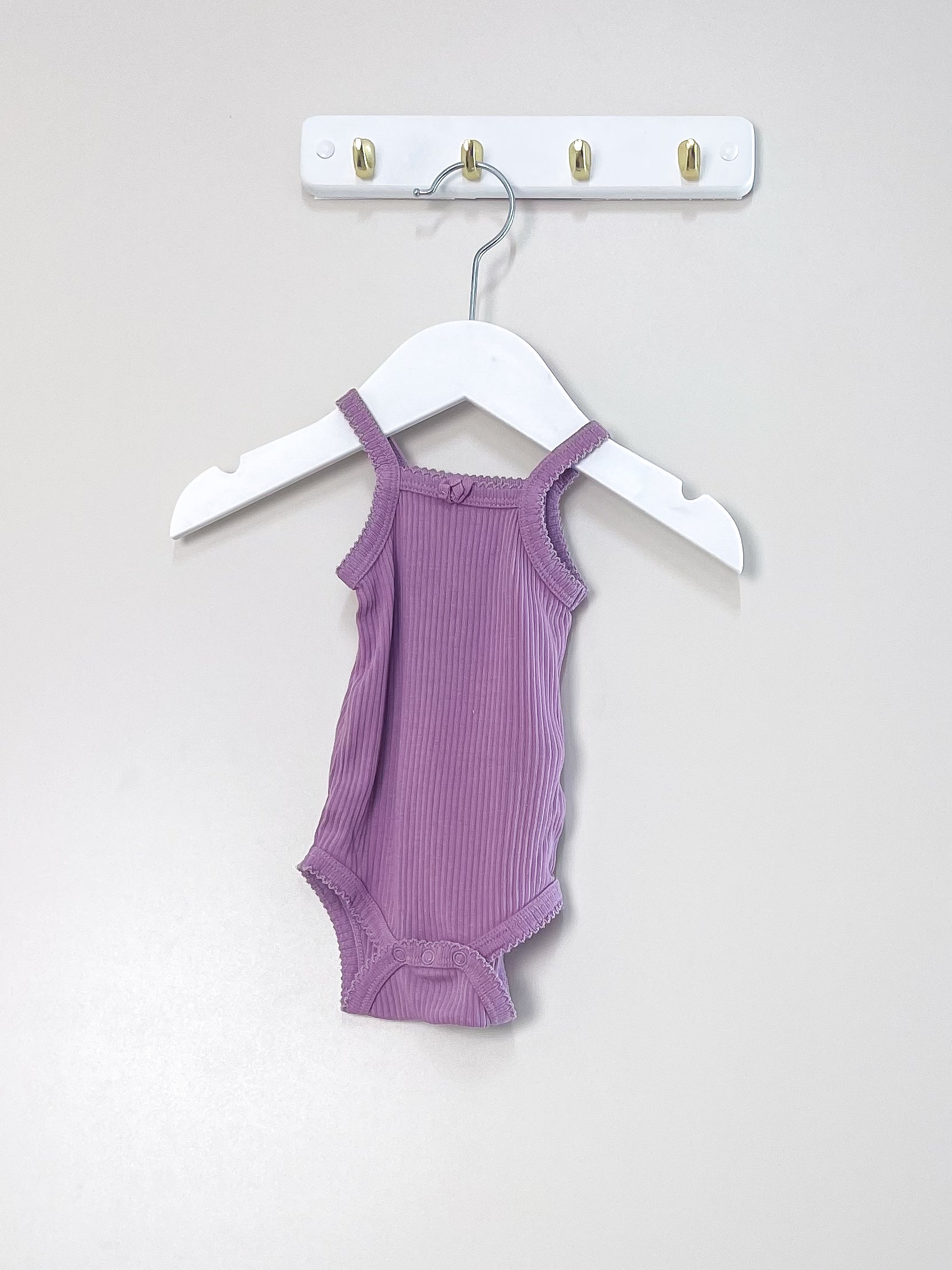 Jamie Kay organic ribbed singletsuit - sweet mauve (0-3m)