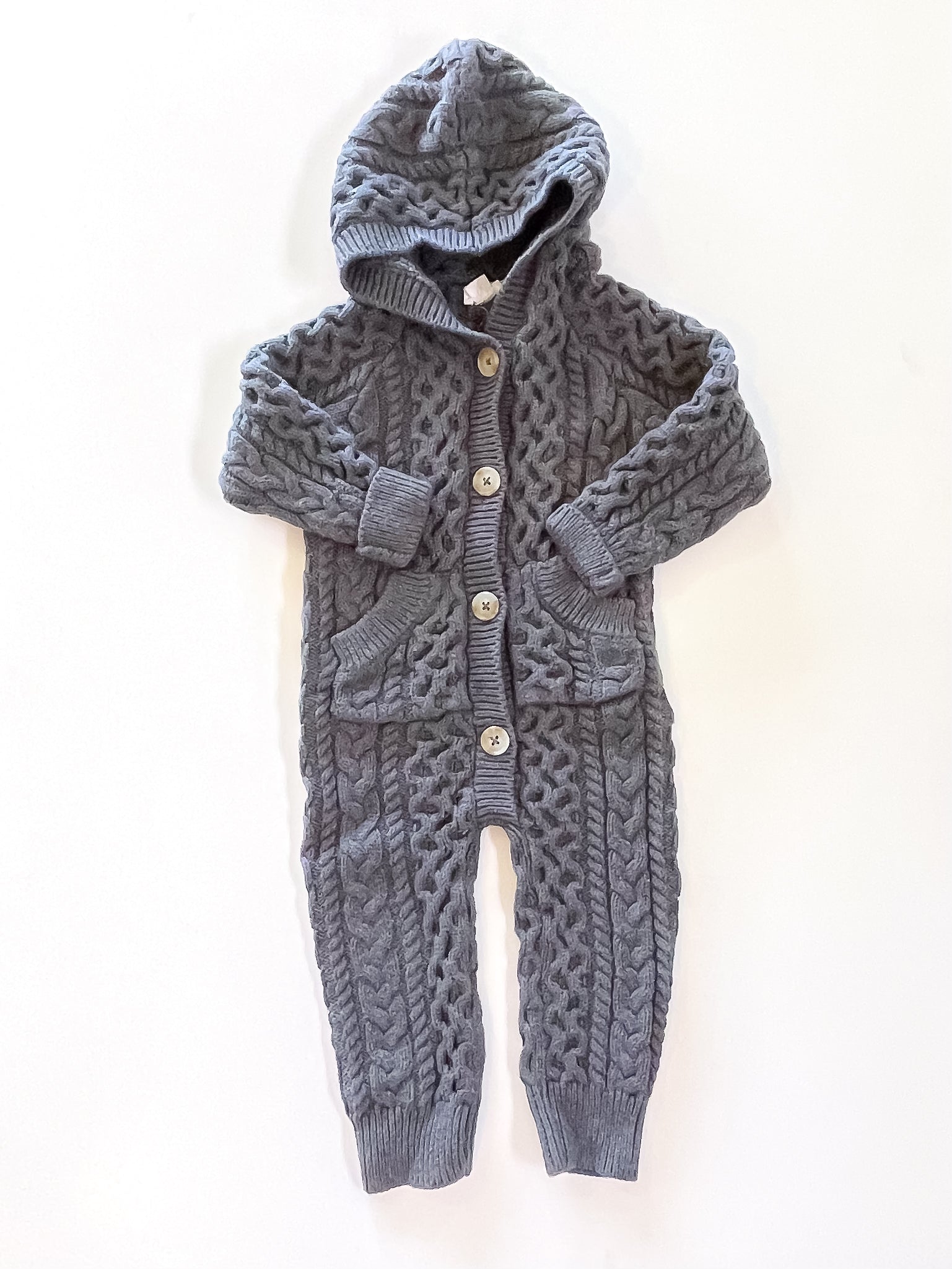 Jamie Kay george knit one piece - washed navy (6-12m)