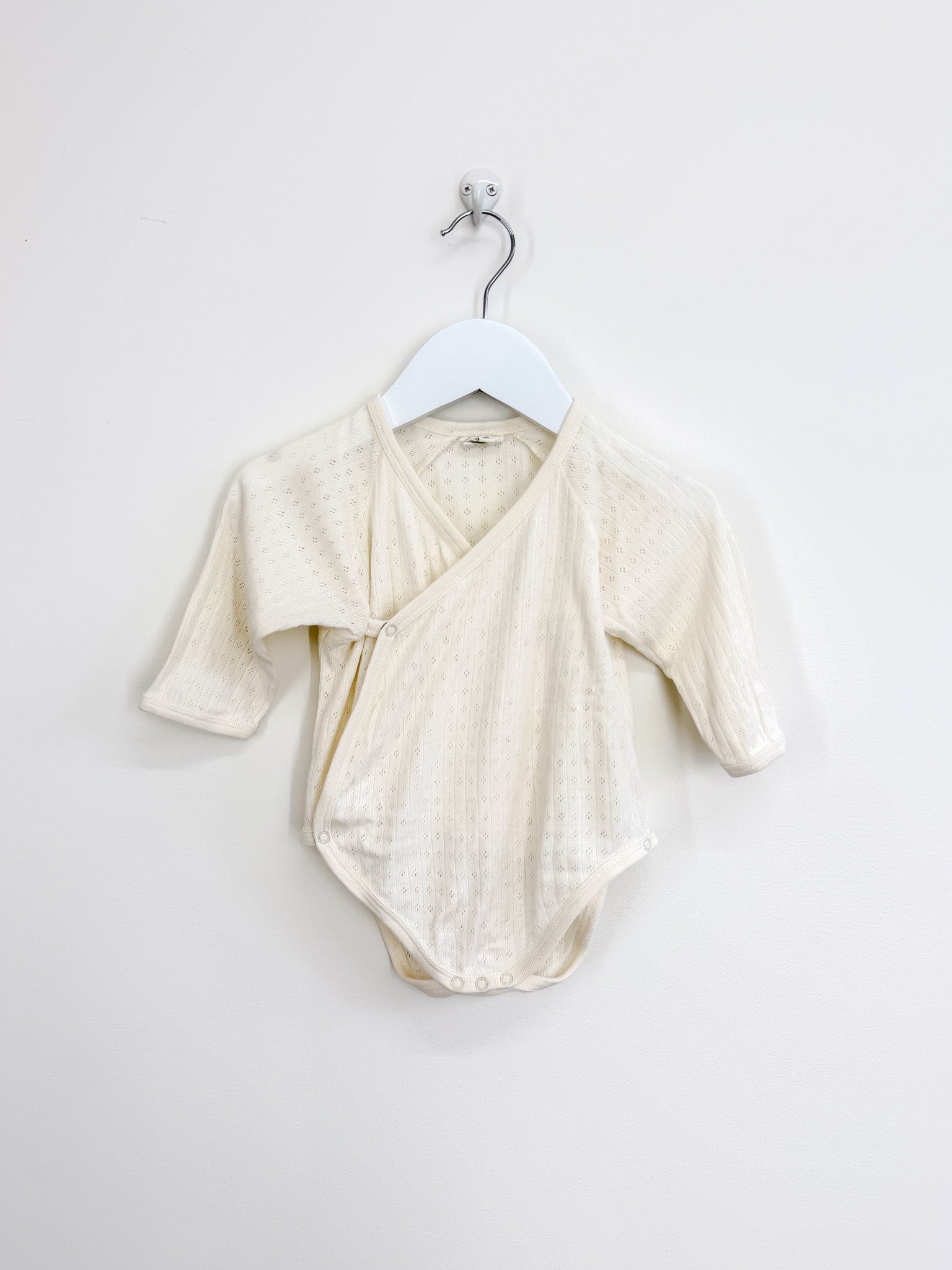 Nature Baby organic pointelle kimono bodysuit (3-6m)