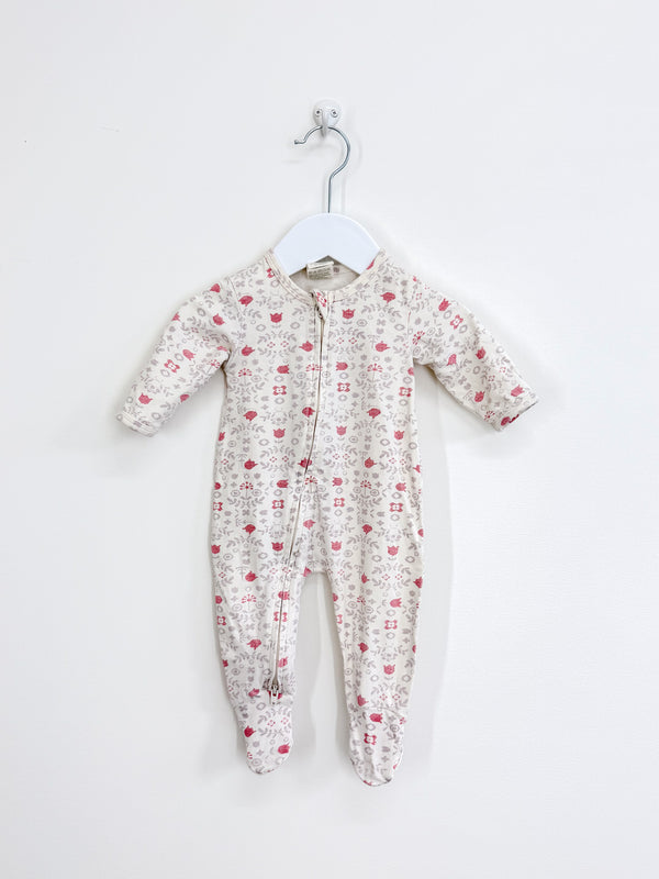 Nature Baby organic dreamlands zipsuit - cross stitch posey (3-6m)