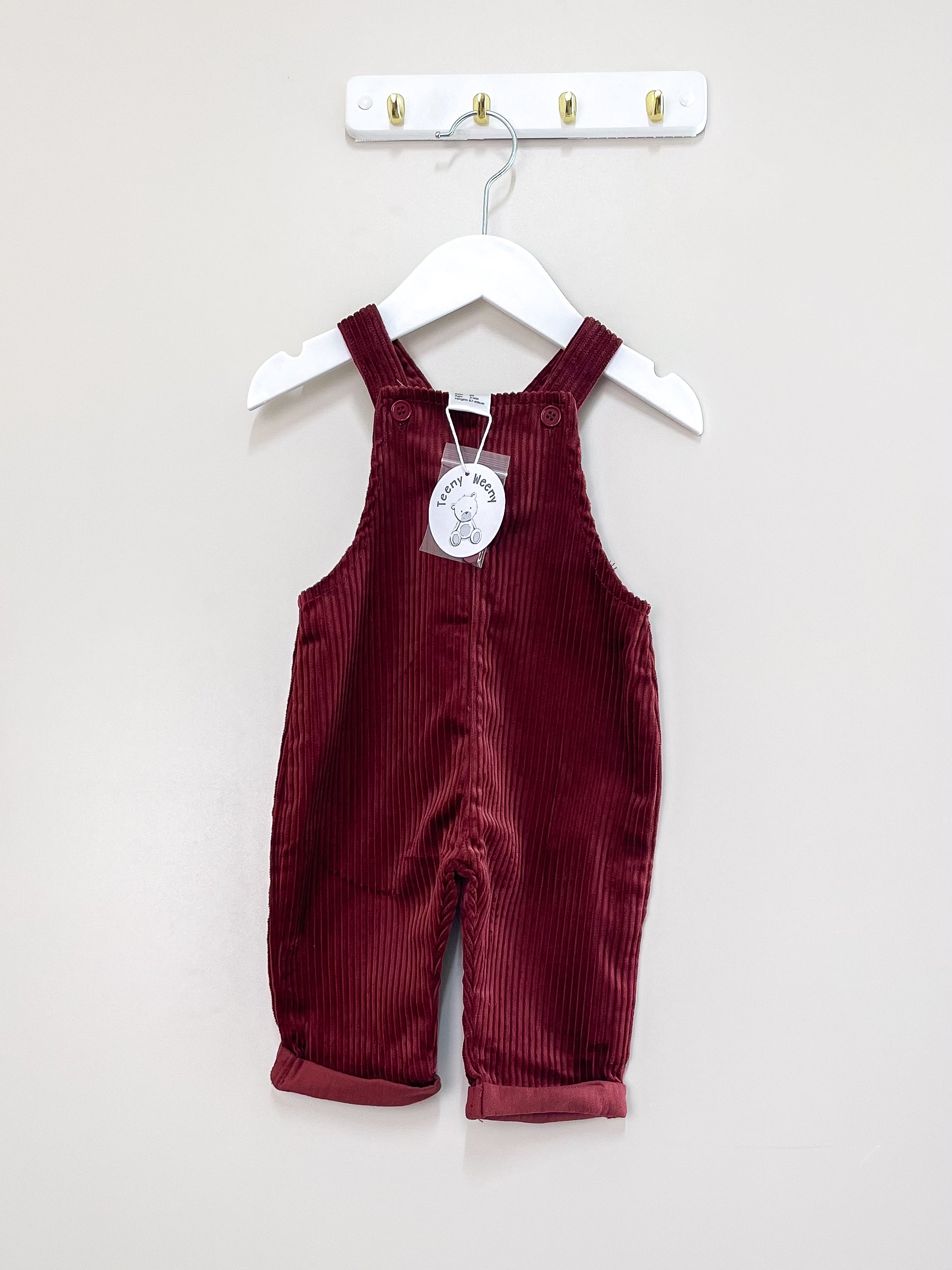 BNWT Teeny Weeny cord overalls (3-6m)