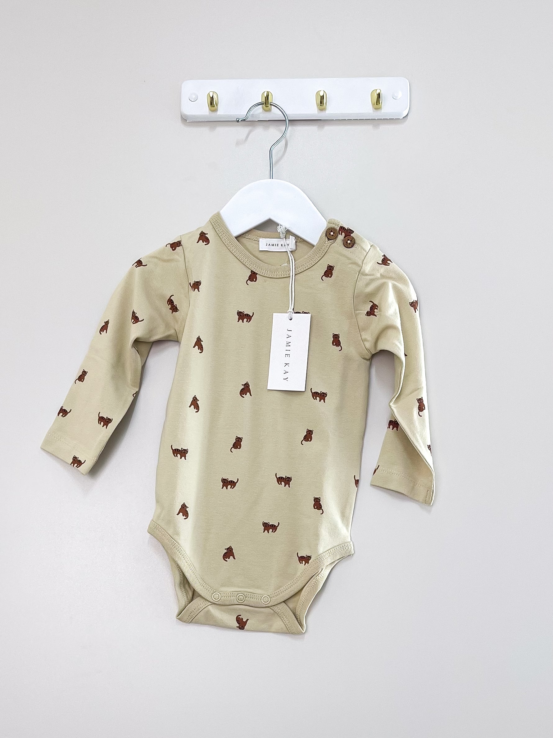BNWT Jamie Kay organic bodysuit - tommy tigers (1y)