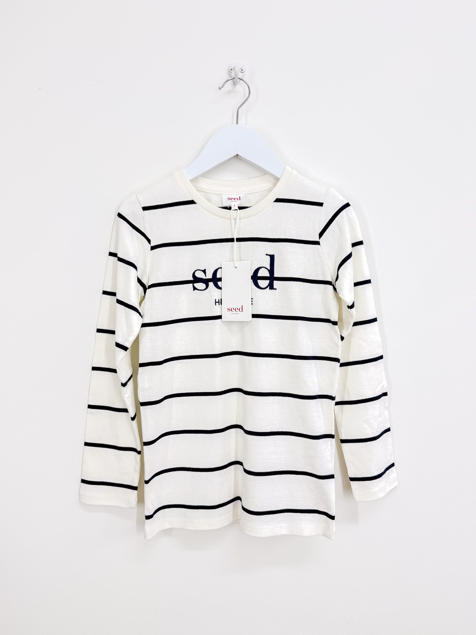 BNWT Seed core logo stripe tee (8y)