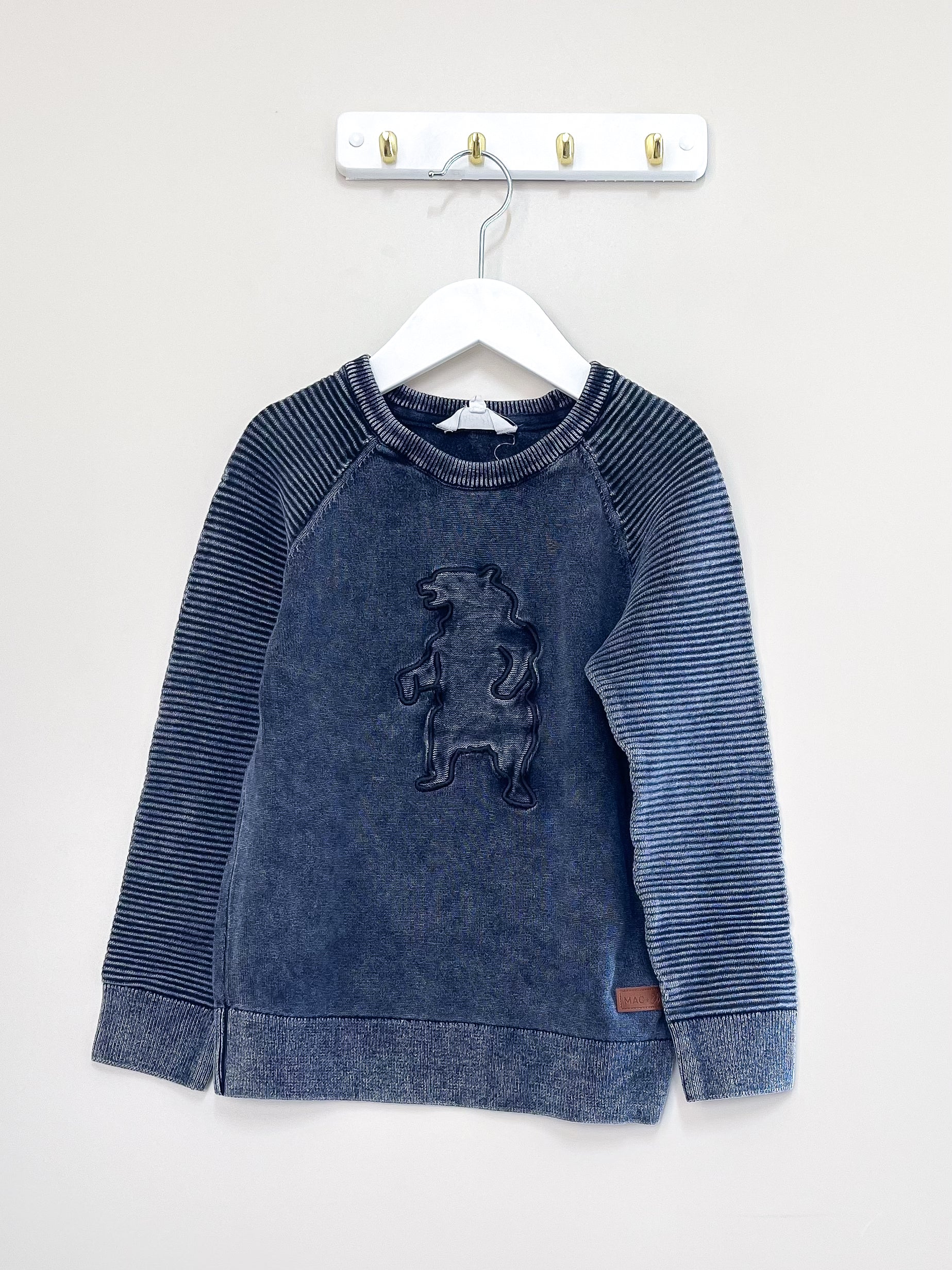 Mac & Ellie moto bear pullover (6y)