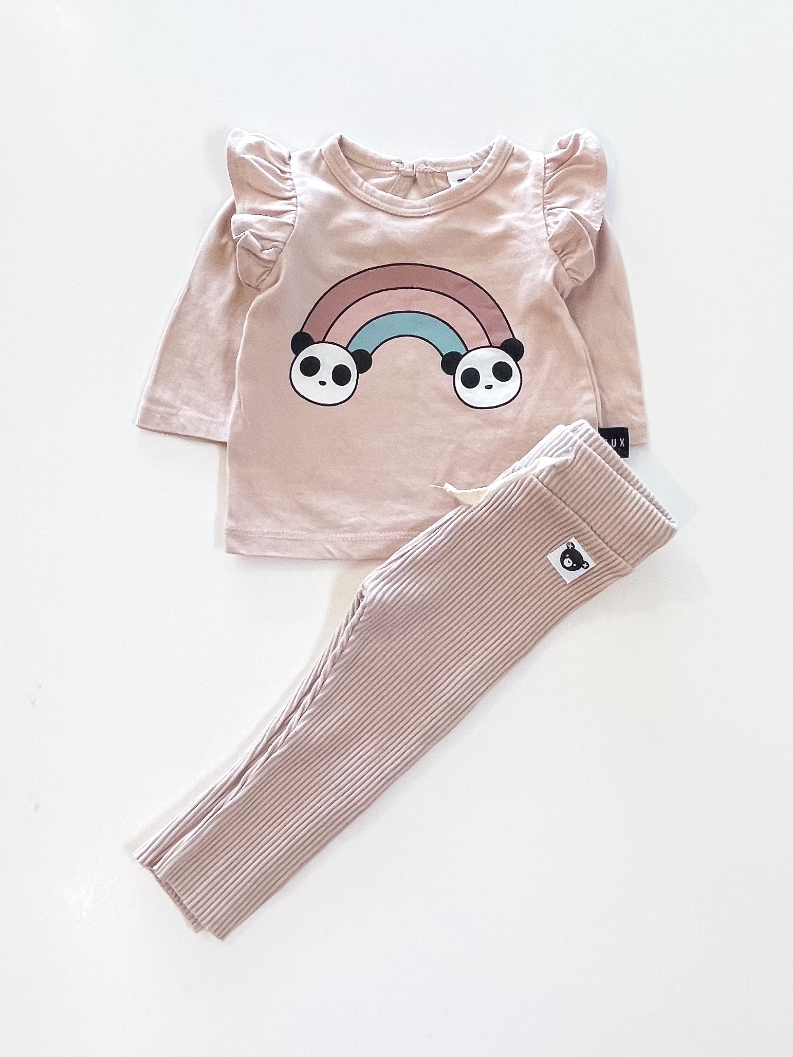 Hux organic tee + rib leggings set (3-6m)