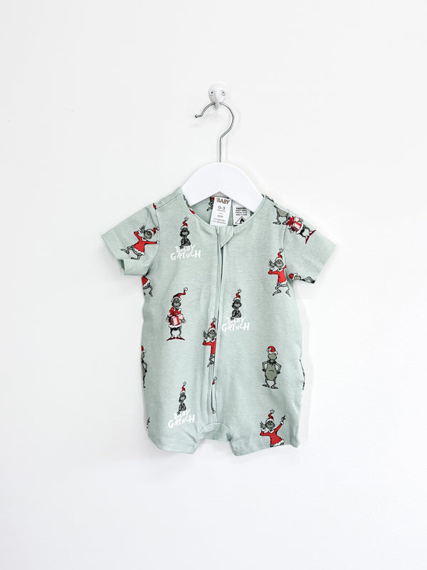 🎄 Cotton On Kids x The Grinch zipsuit (0-3m)
