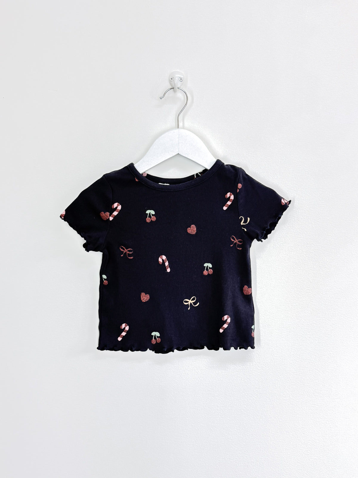 🎄 H&M candy cane rib tee (3-4y)