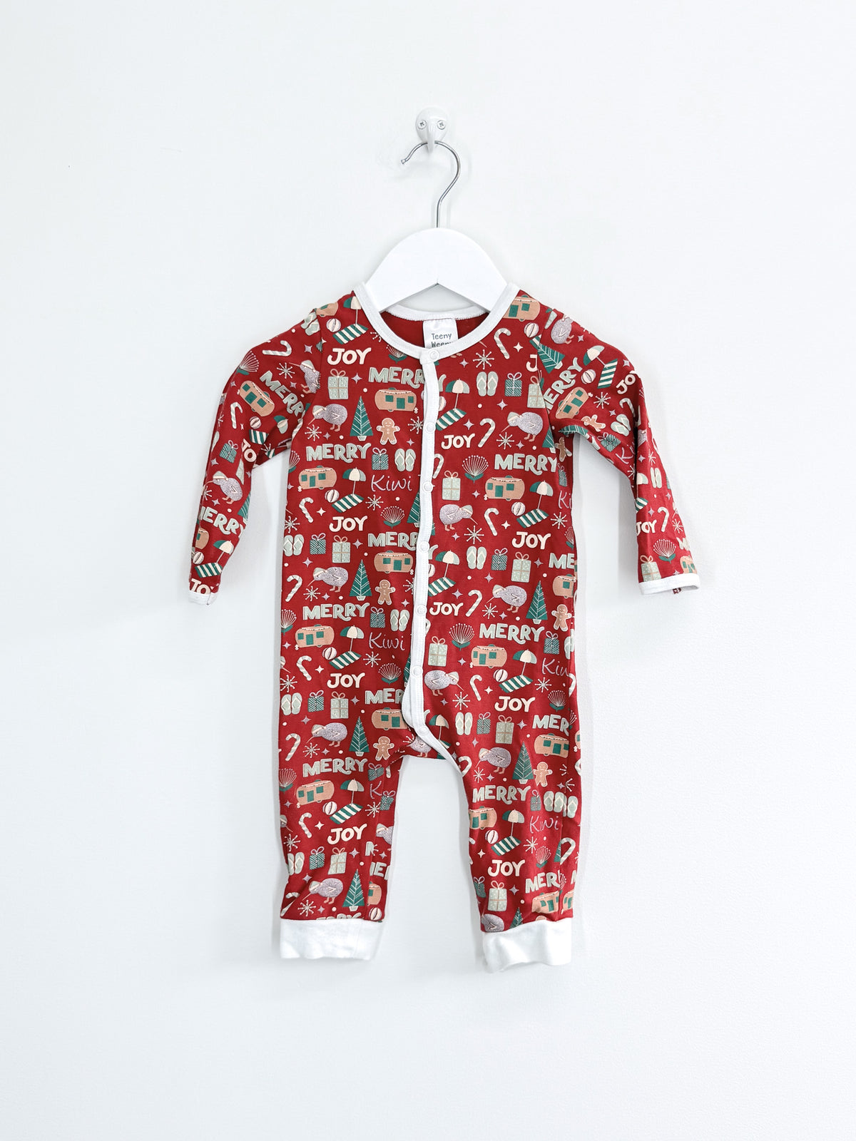 🎄 Teeny Weeny kiwi xmas button onesie (6-12m)