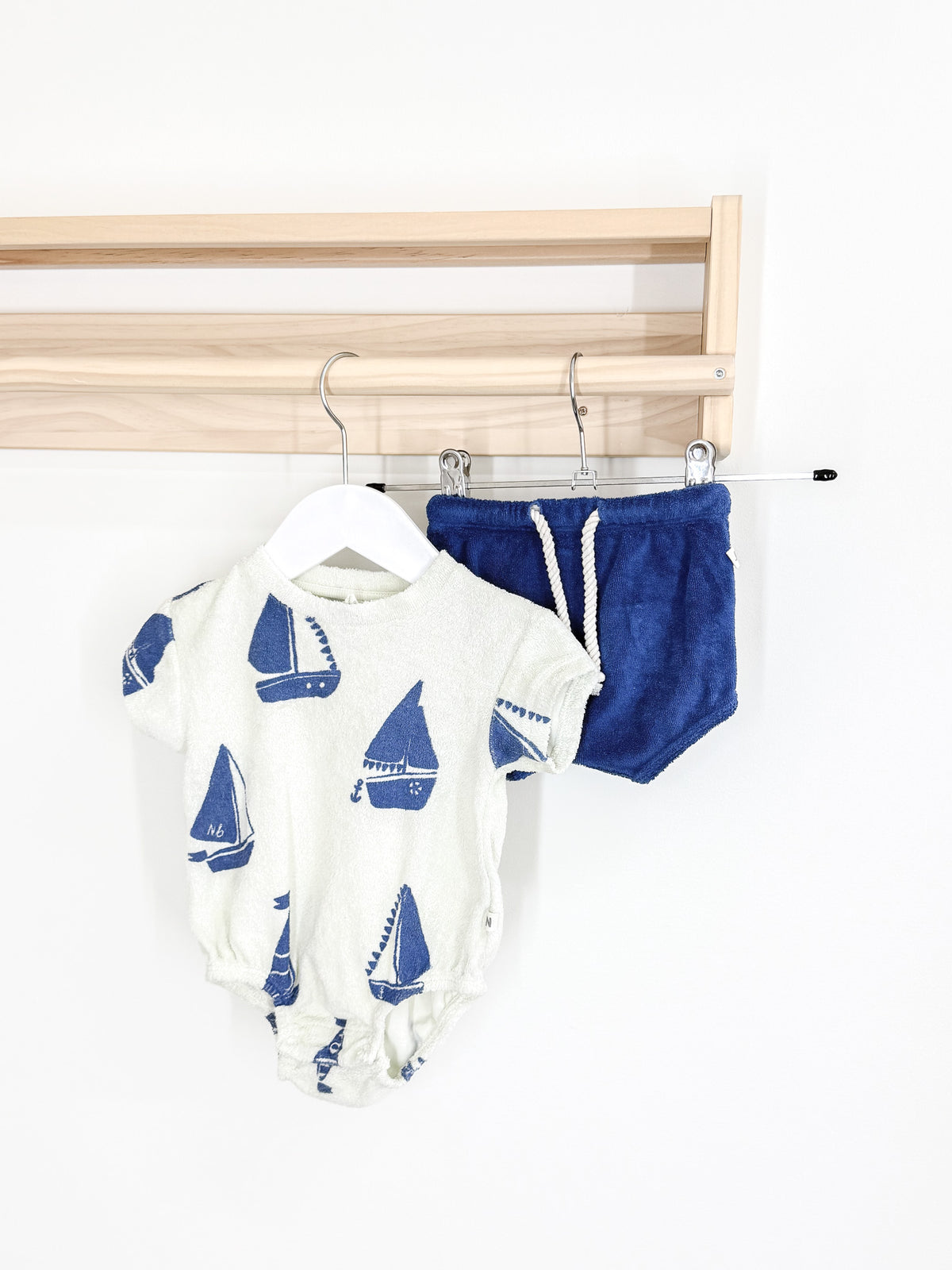 Nature Baby organic terry juno romper + shorts set (0-3m)