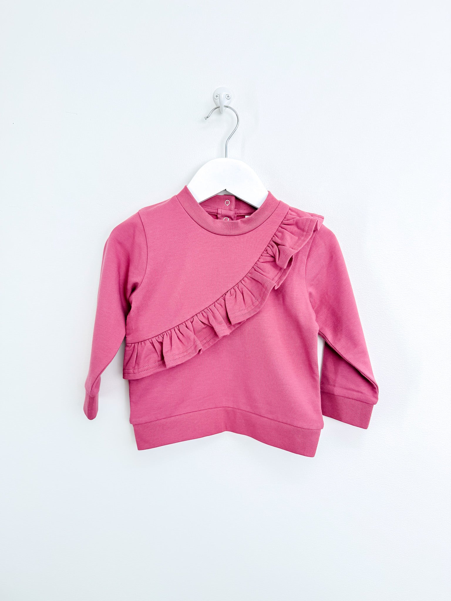 BNWOT Dimples organic little bee frill pullover (18-24m)