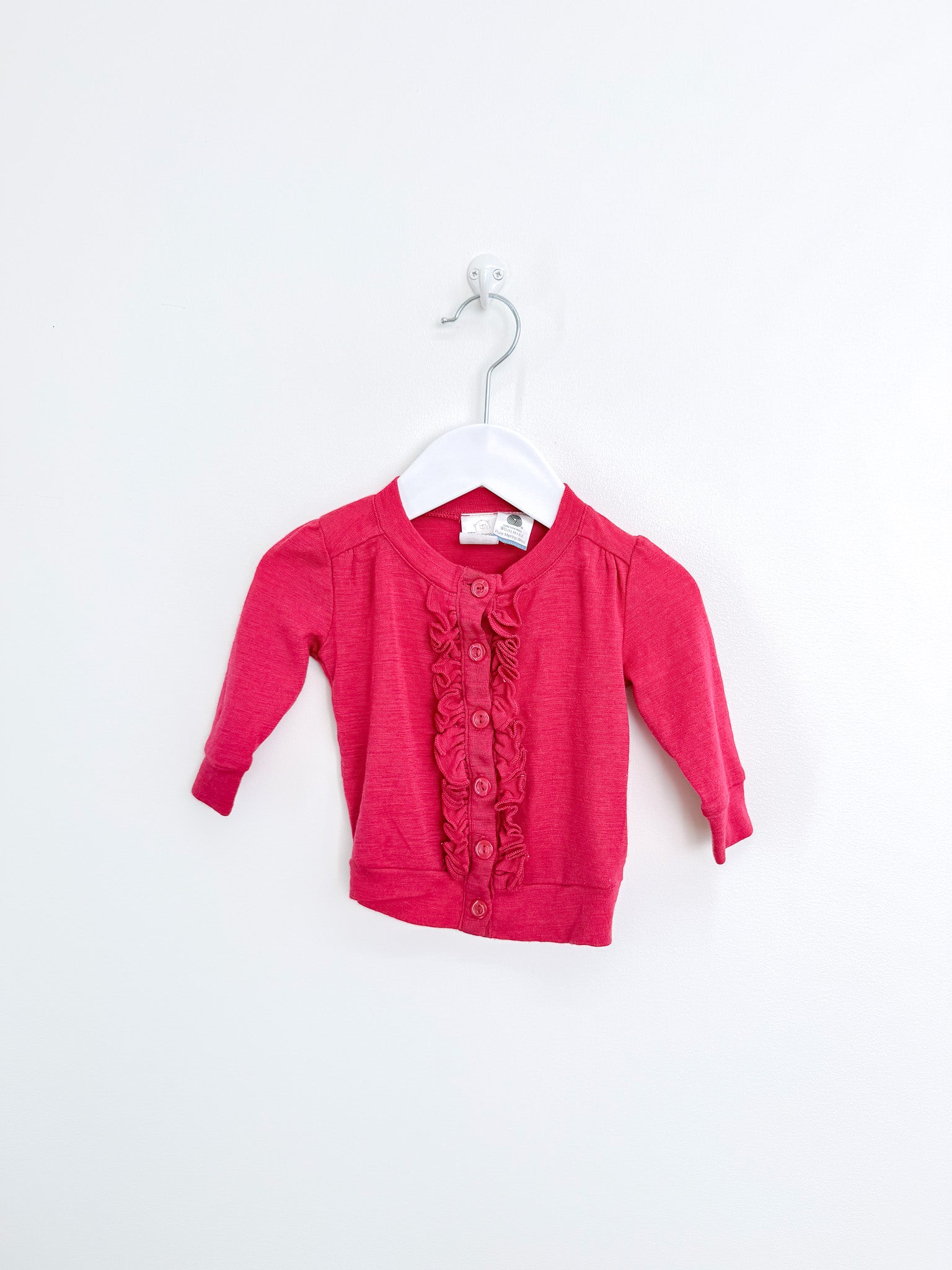 Teeny Weeny merino cardigan - hot pink (3-6m)