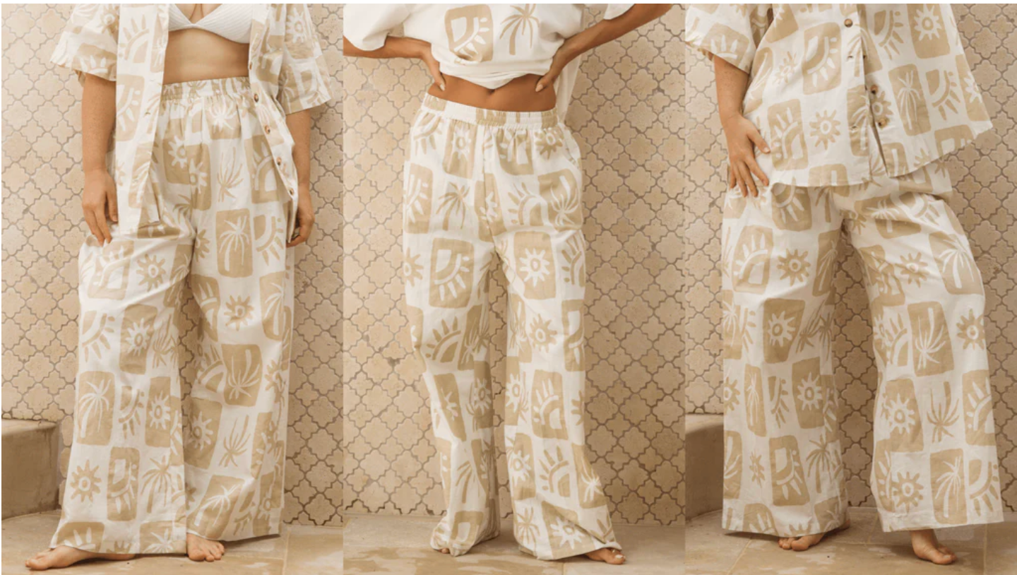 The Lullaby Club linen blend ariel pants - cove (12-14)