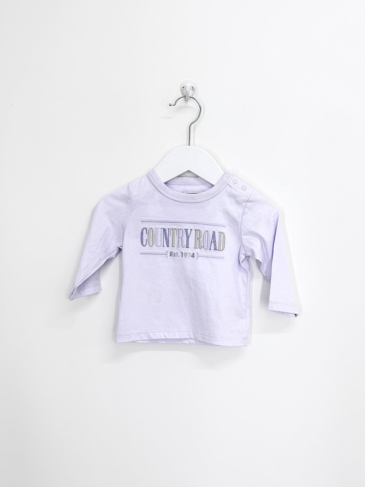 Country Road heritage long sleeve tee - lilac purples (0-3m)