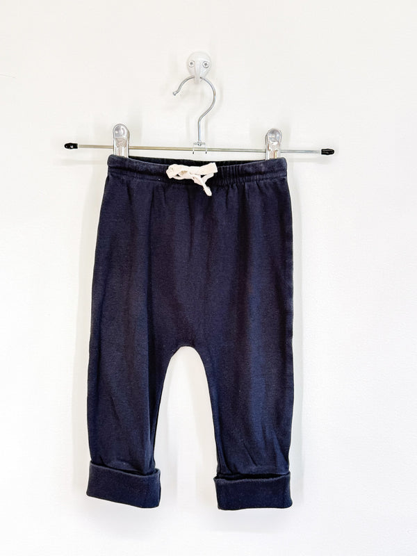Nature Baby organic drawstring pants - navy (0-3m)