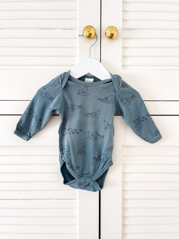 Nature Baby organic long sleeve bodysuit - duck pond (newborn)