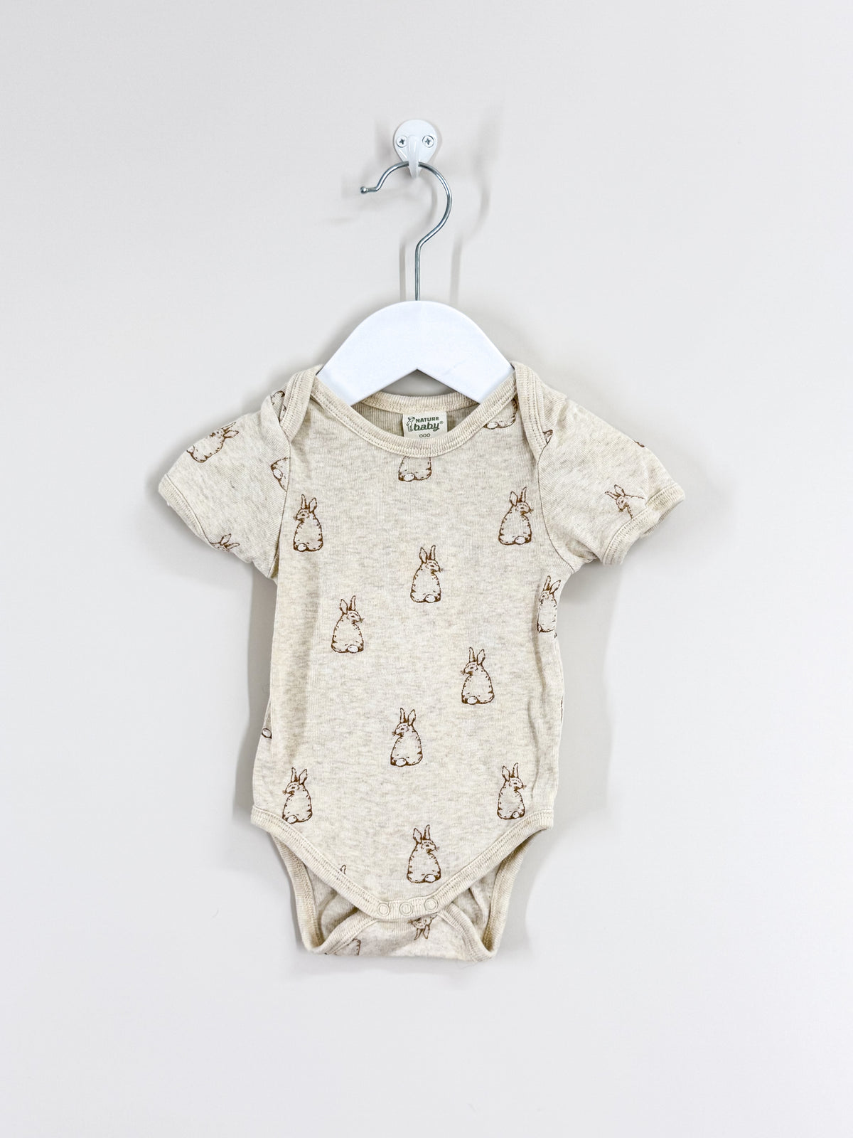 Nature Baby organic short sleeve bodysuit - bunny tales (0-3m)