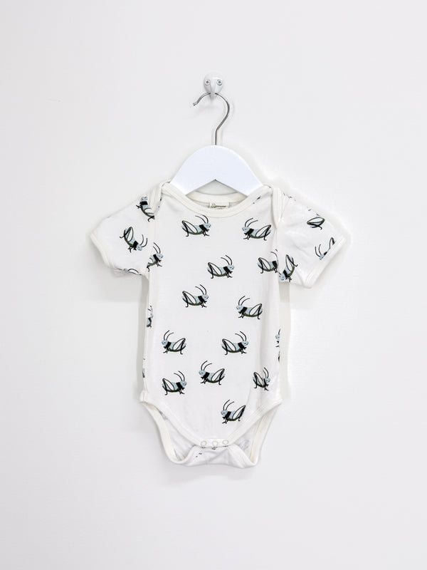 Nature Baby organic short sleeve bodysuit - crickets (0-3m)