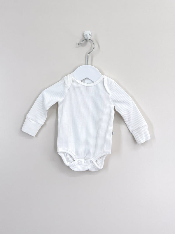 Teeny Weeny long sleeve rib bodysuit - white (3-6m)